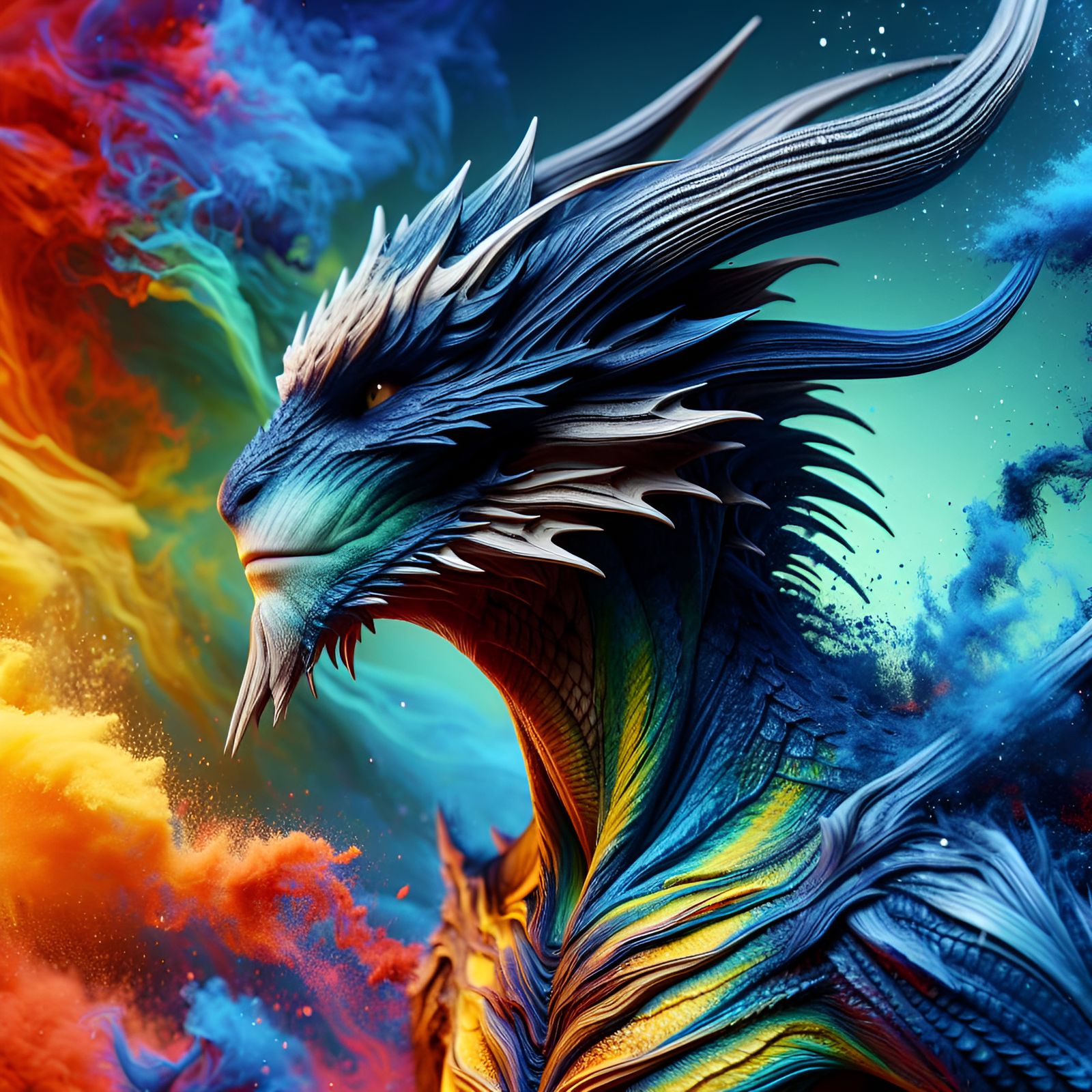 Hyperrealistic Hybrid Portrait in Splash Art Style