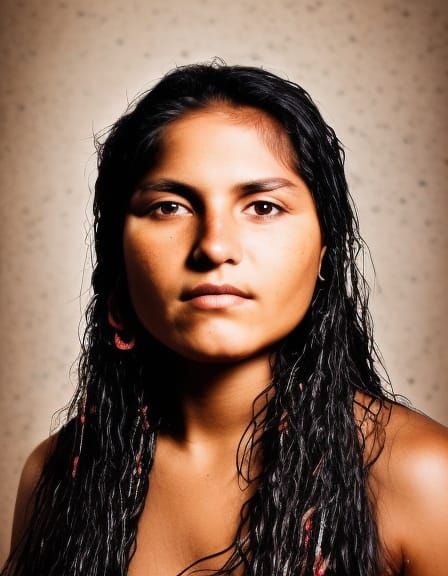 Native South American Woman Portrait, Professional Photograp...