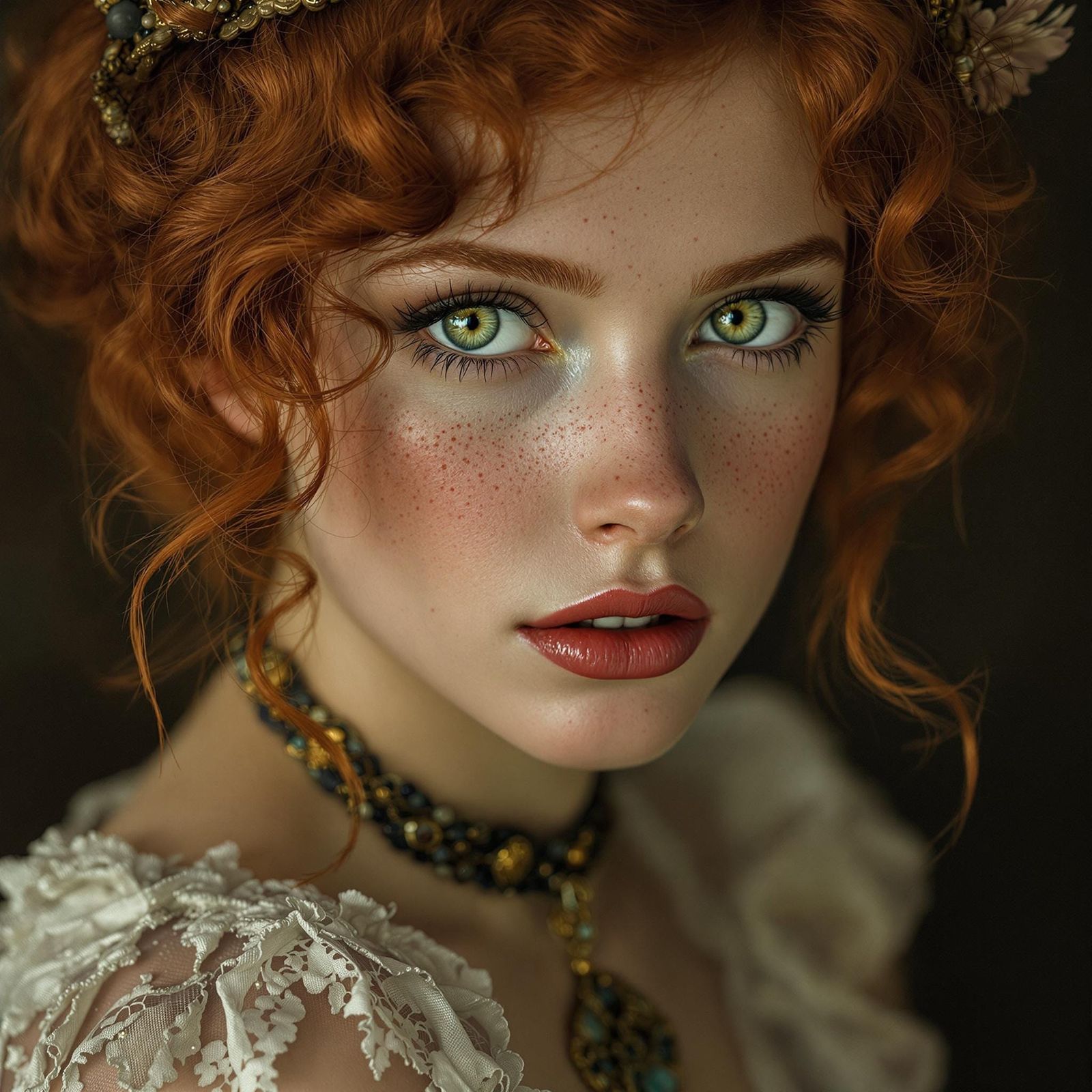 Vintage Ginger Beauty in Art Deco Style