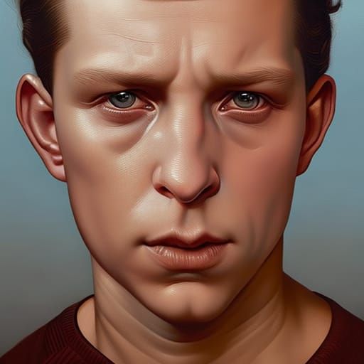 Masculine Man Portrait in Digital Painting Style