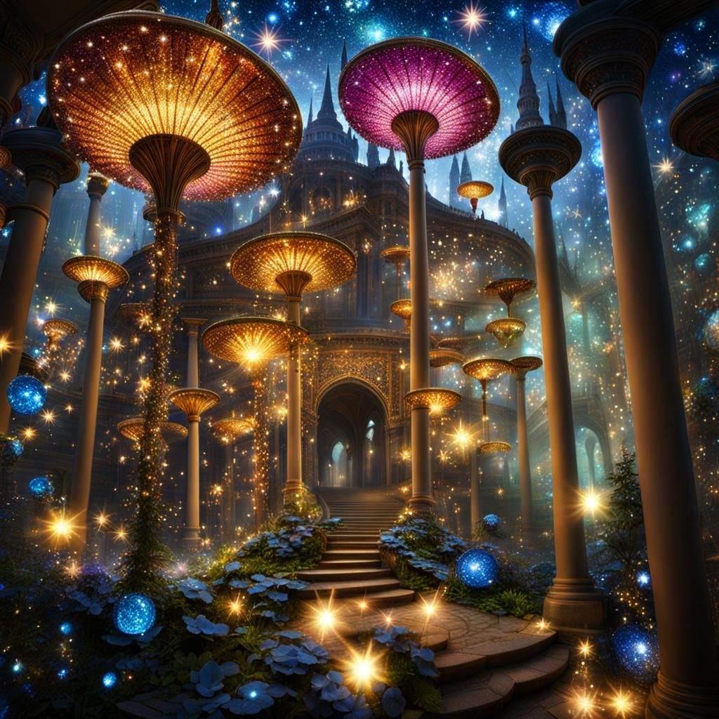 Fantasy Blend: Past and Future with Sparkles