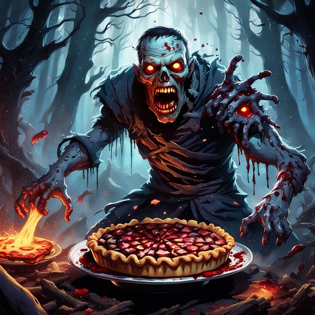 Pie Zombie Unleashes Storm in Dark Forest