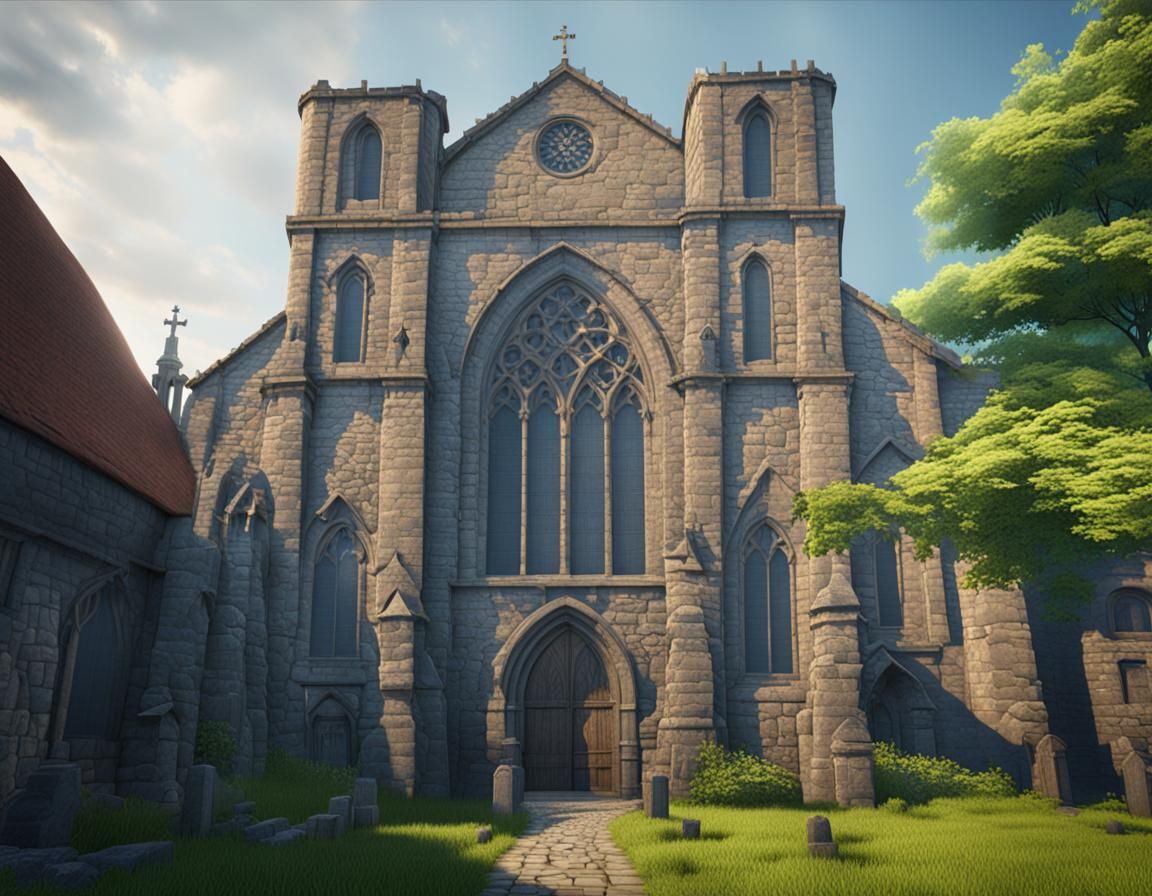 Salem Church in Puritan Era: Detailed Matte Painting