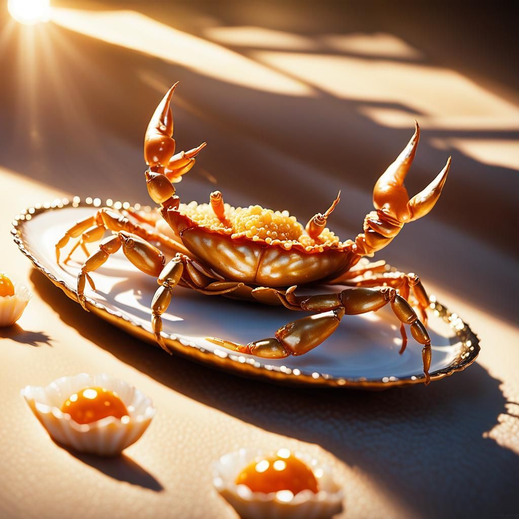 Golden Crab Roe: High-End Food Photography