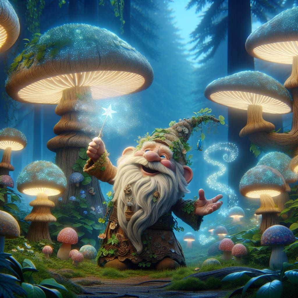 Mystical Forest Gnome Casting Spell