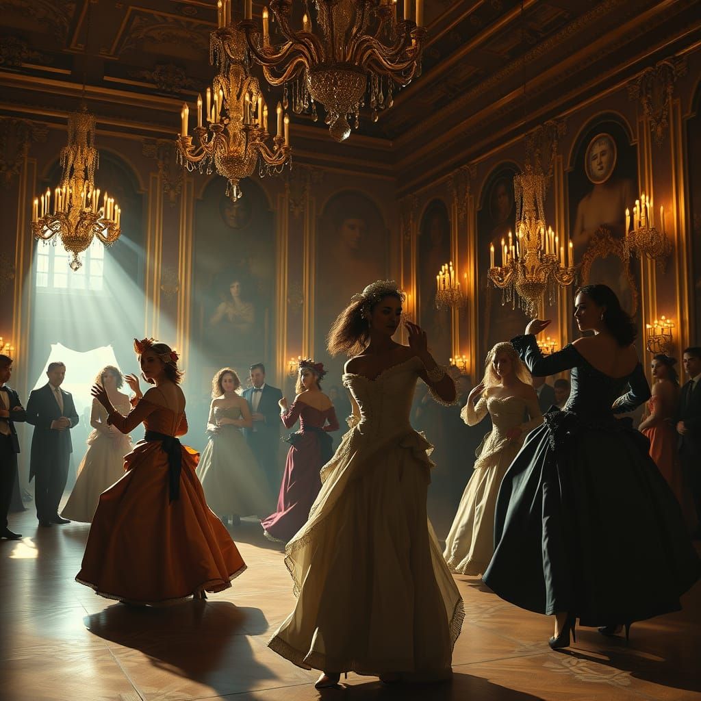 Baroque Masquerade Ballroom in Chiaroscuro Light