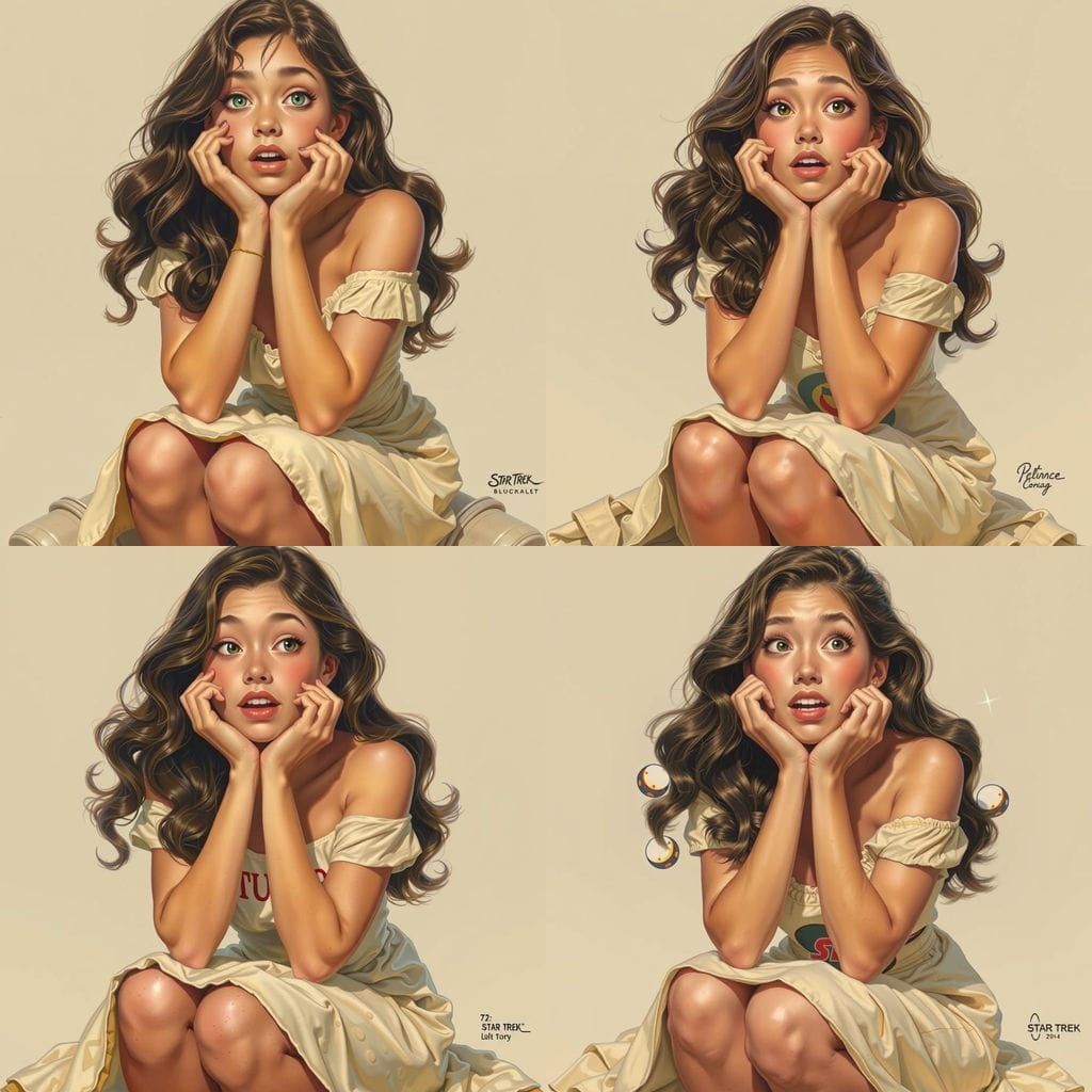 Surprised Girl in Spaceship Crew Quarters