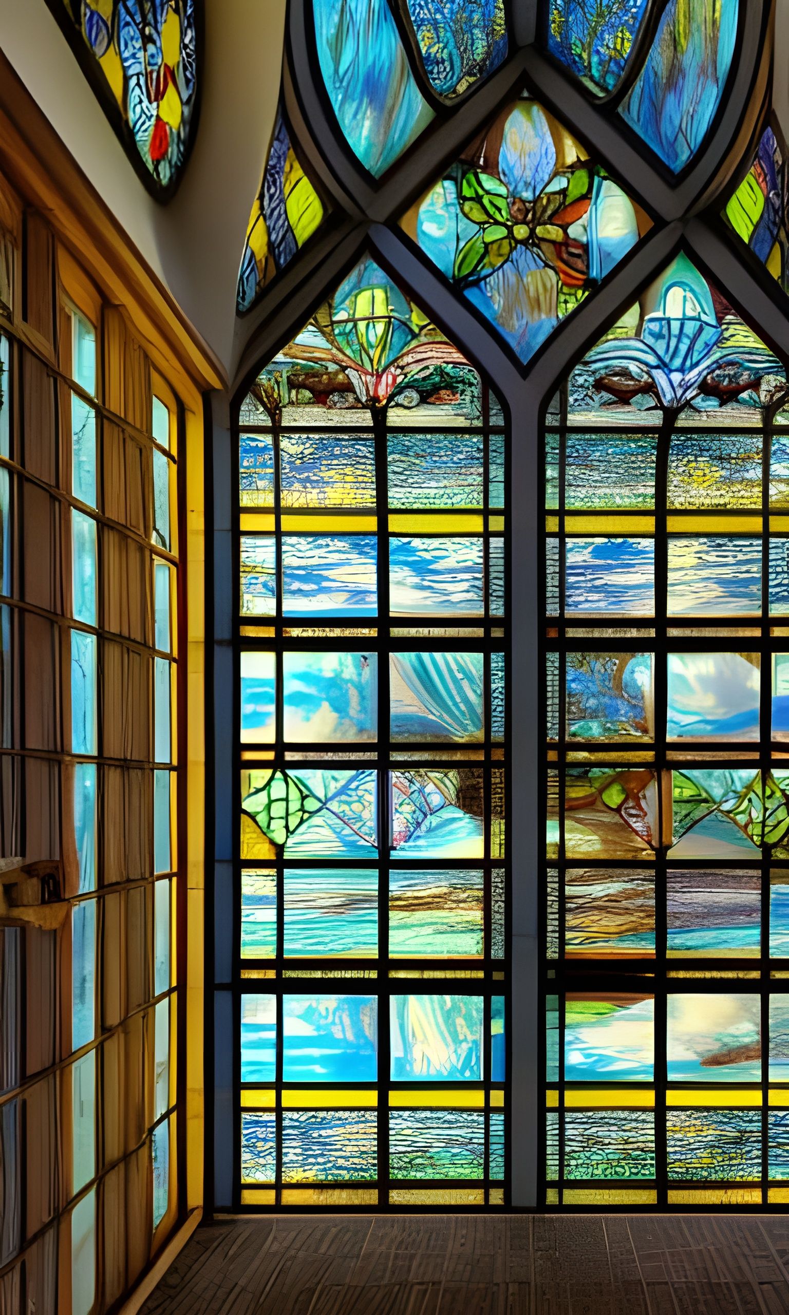 Stained Glass House Interior with Stunning Light