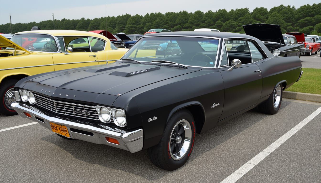 Matte Black Impala Muscle Car