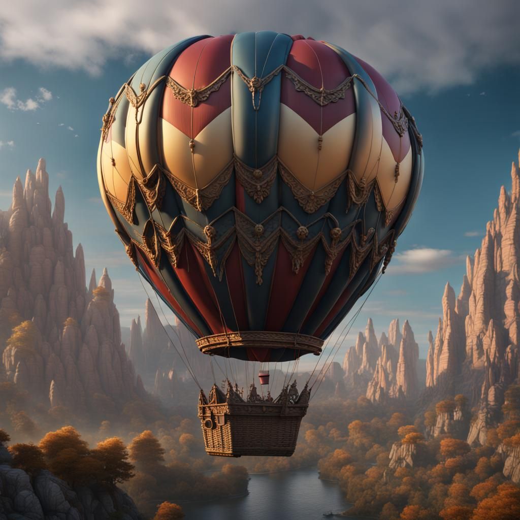 Fantastical Air Balloon Matte Painting