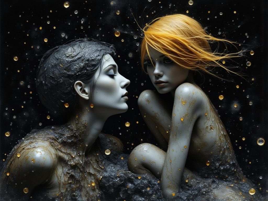 Ethereal Figures in Dynamic Color Interaction