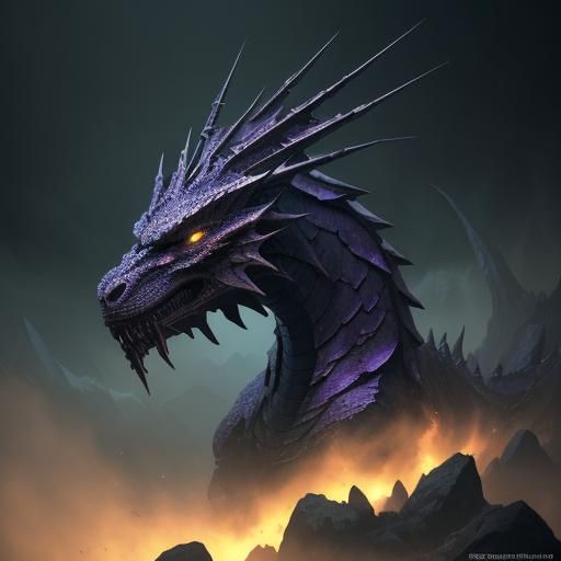 Hyperdetailed Rock Dragon in Dark Fantasy Style