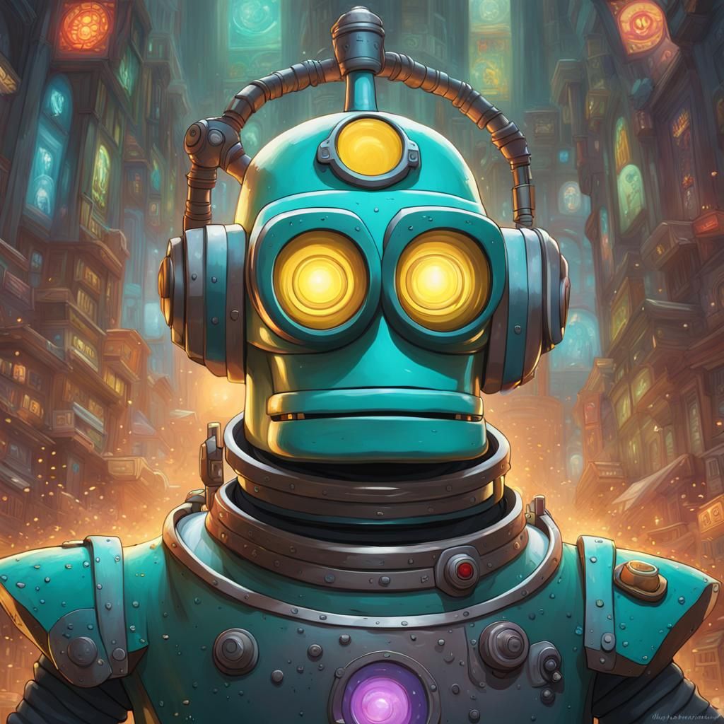 Bender from Futurama: Detailed Digital Portrait