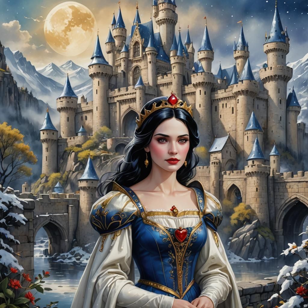 Snow White as Virgo Woman in Watercolor