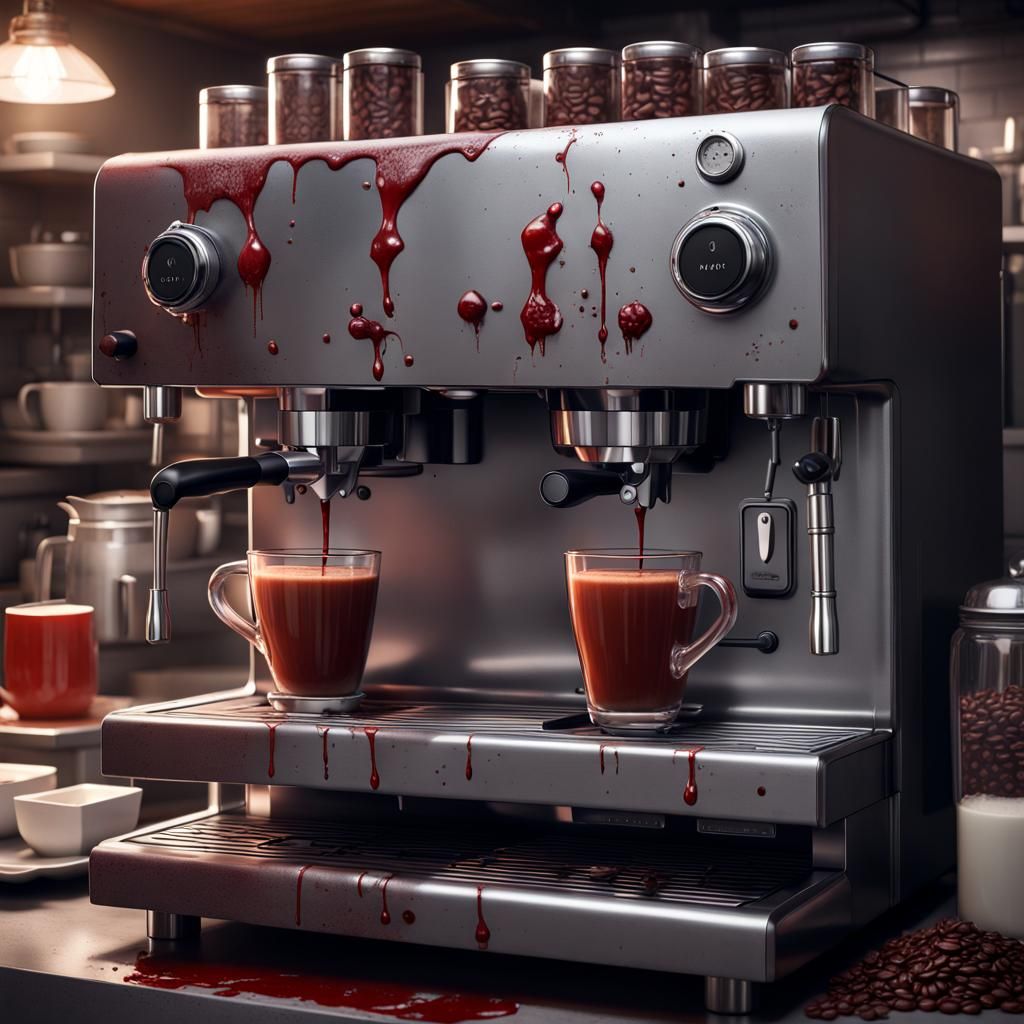 Haunted Coffee Machine in Serial Killer Kitchen