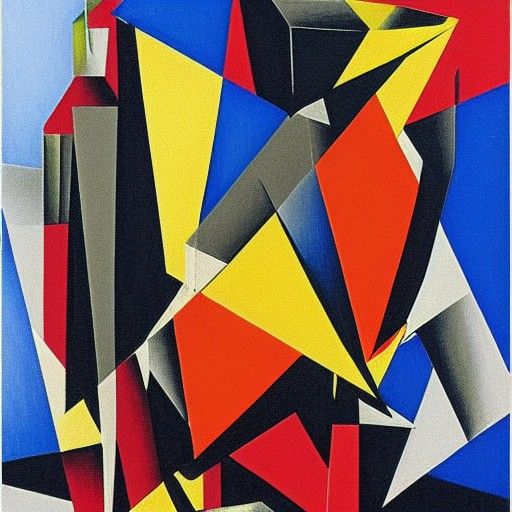 Abstract Cubist Spider Web in Geometric Style