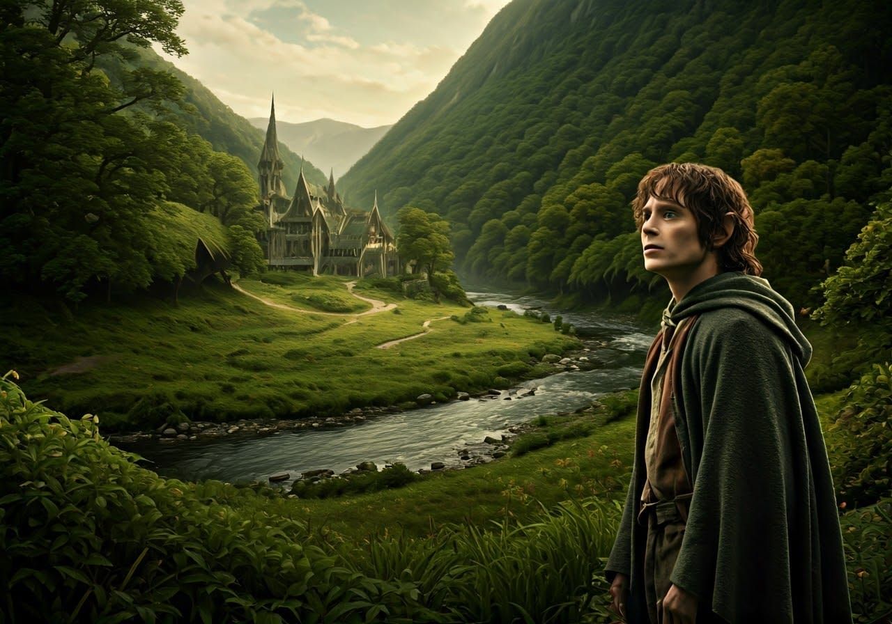 Frodo Finds Solace in Rivendell's Golden Light