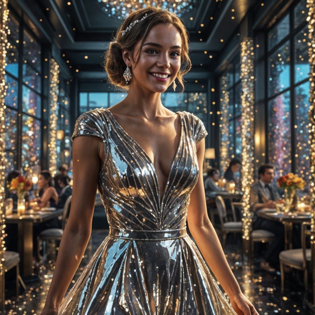 Vibrant Celebration in Glittering Sequin Dress