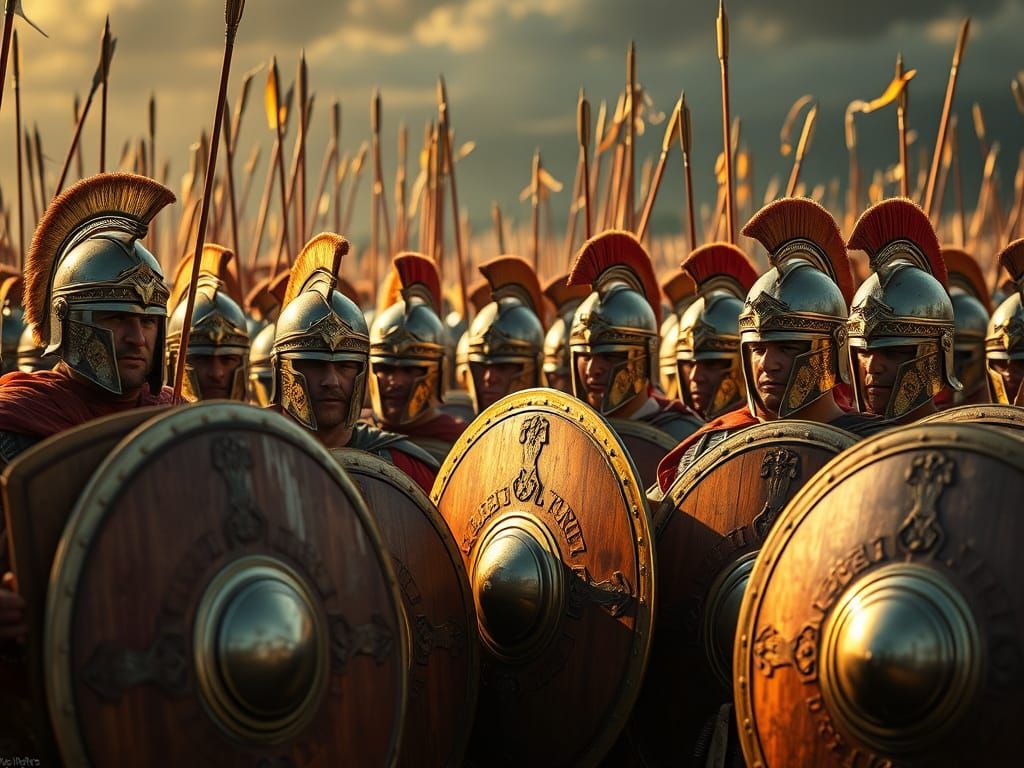 Roman Legionnaires Stand Firm Against Arrows in Ancient Batt...