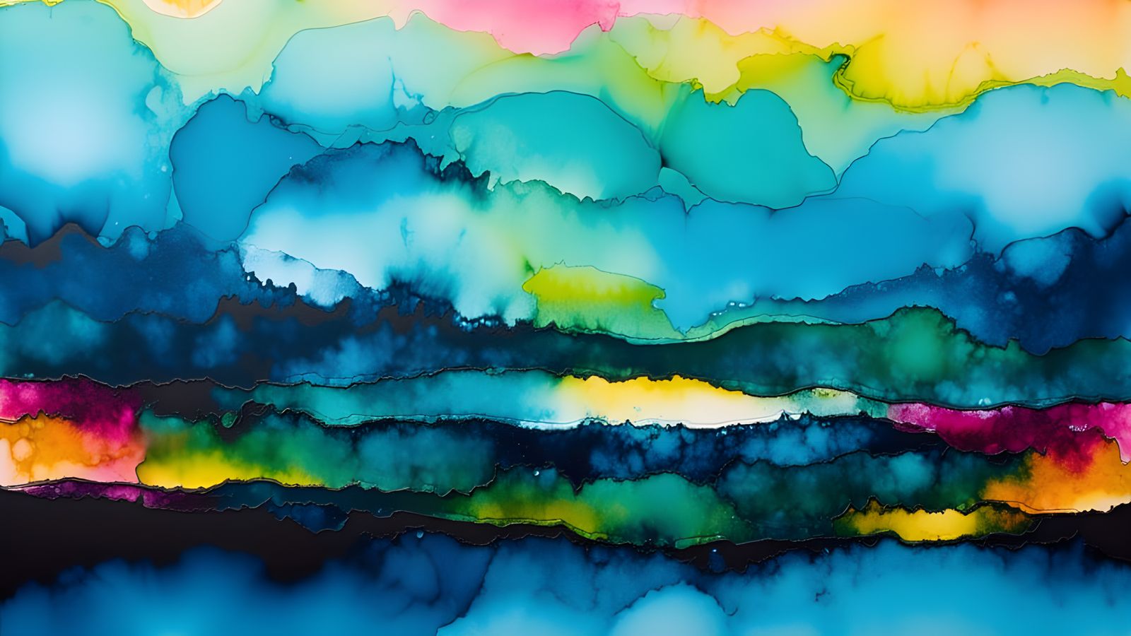 Vibrant Colorfield Painting with Abstract Expressionist Styl...