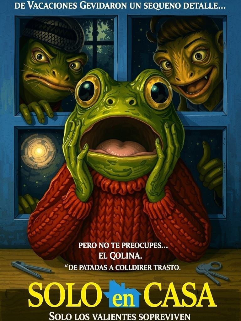 Frogs Parody "Home Alone" in Digital Illustration