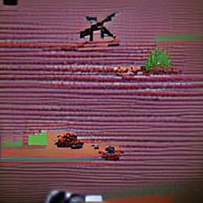 Atari 2600 Style Retro Game Scene