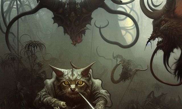 Evil Horned Cat Demon Annihilates Army