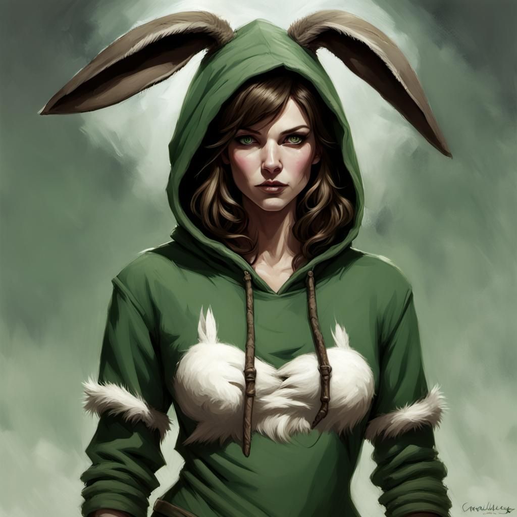 Dunedain Ranger in Bunny Suit: German Expressionist Portrait