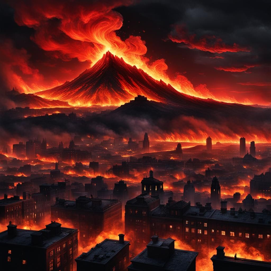 Inferno City: A Vision of Fiery Destruction