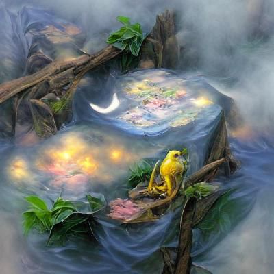 Cute Yellow Frog Writes Love Letter