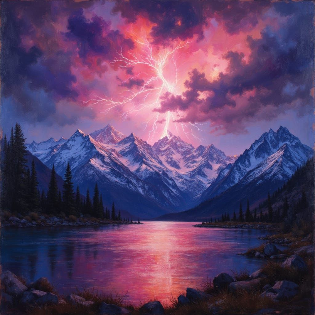 Dramatic Lightning Storm Over Sierra Nevada Mountains