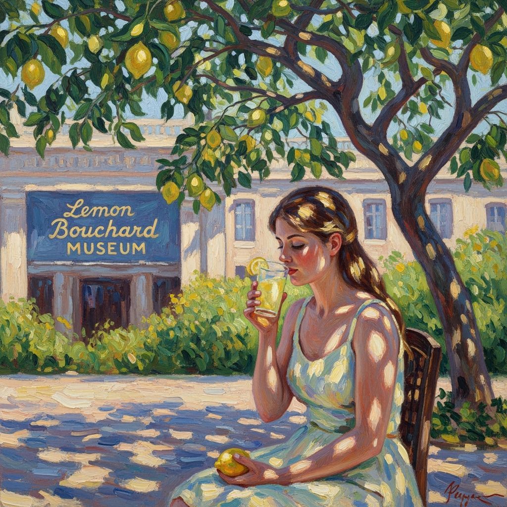 Woman Sipping Lemonade: Impressionistic Summer Scene