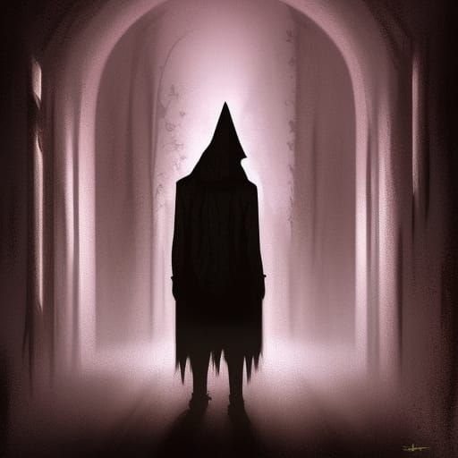 Menacing Stranger in Dark Fantasy Film Noir