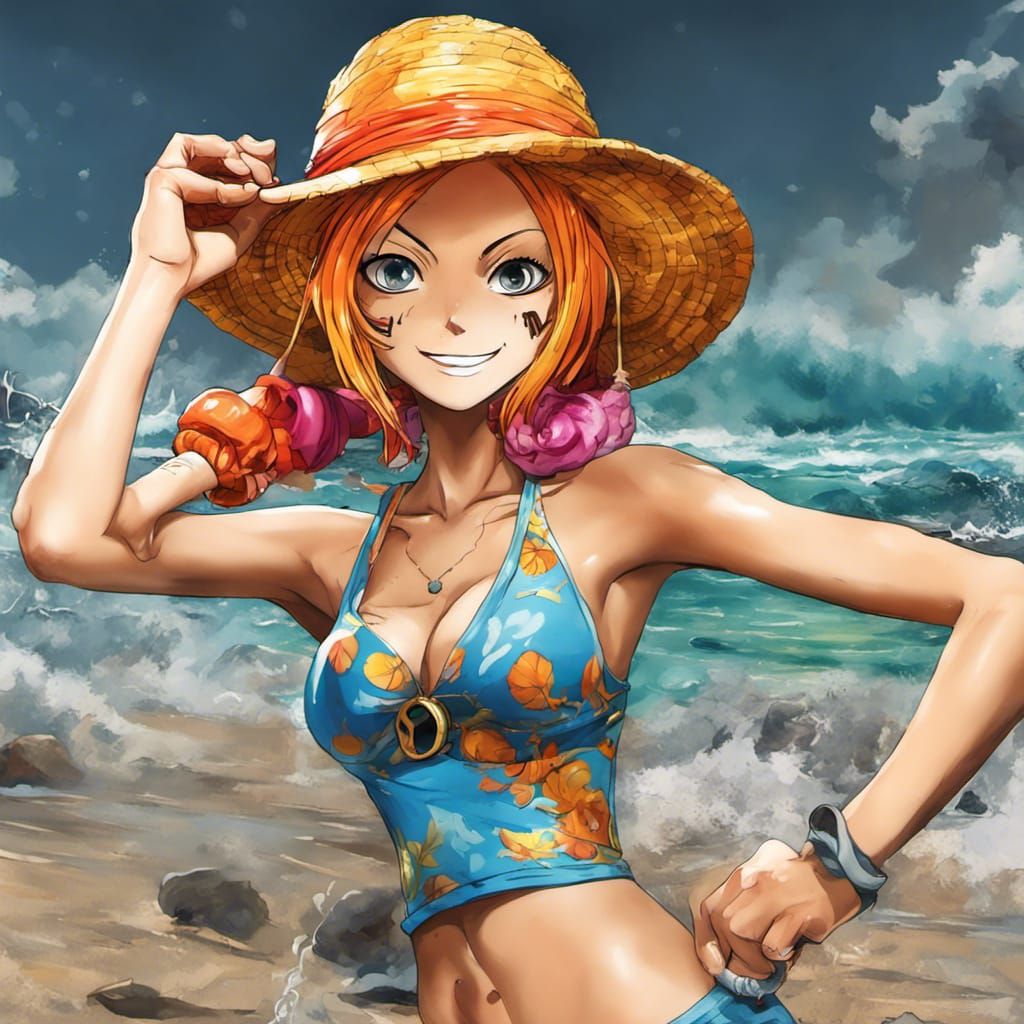 Nami from One Piece in Graffiti Splash Art