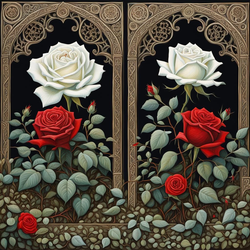 Red and White Roses from Tristan and Isolde