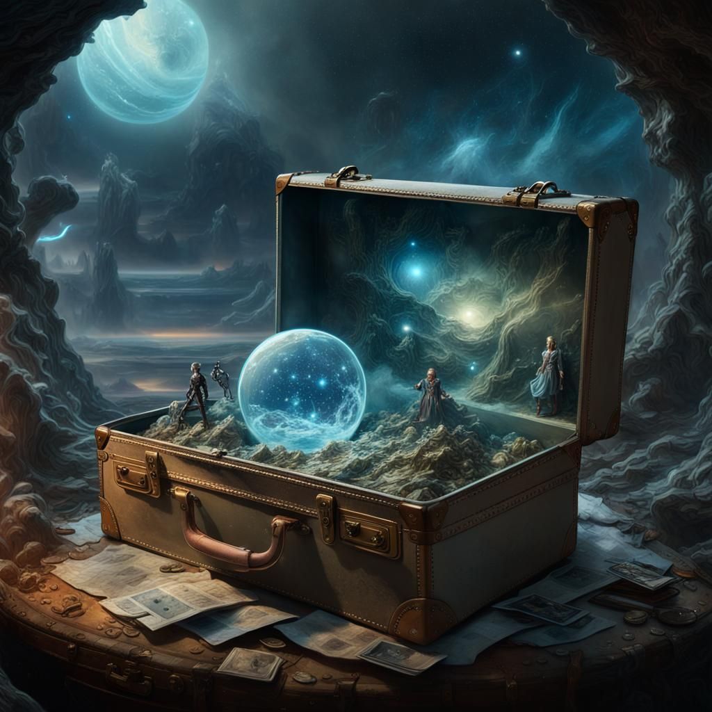 Miniature Sci-Fi World Emerges: Detailed Digital Illustratio...