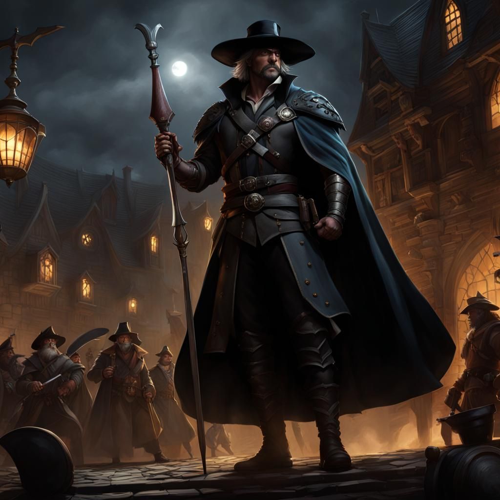 Intimidating Pied Piper in Dark Fantasy Art