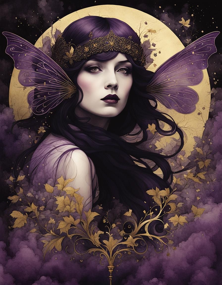 Surreal Watercolor Dreamscapes in Moody, Antique Grainy Styl...