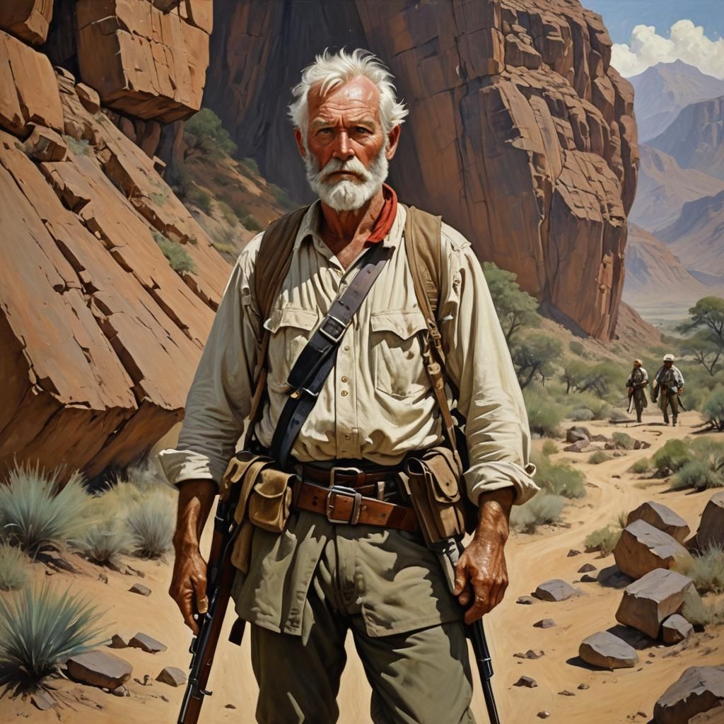 Allan Quatermain: British Adventurer in Oil Painting