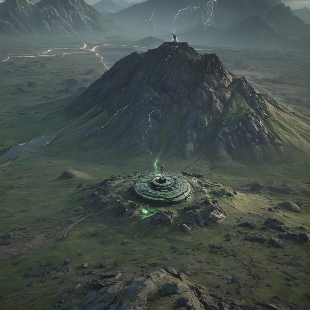 UFO Landing on Barren Peak with Snake Storm