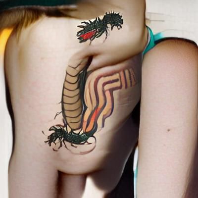 Girl with Centipede Tattoo
