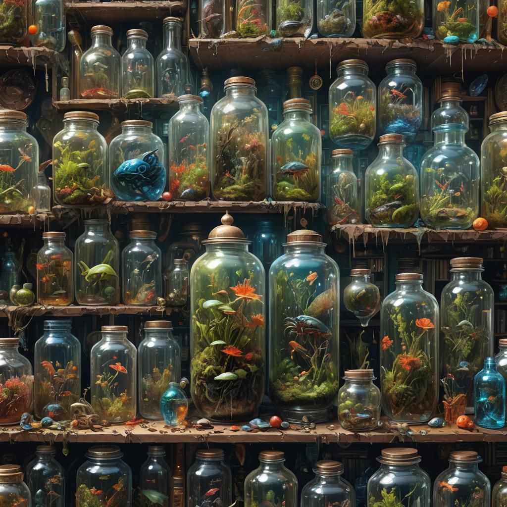 Exotic Alien Flora and Fauna on Galactic Bookshelf