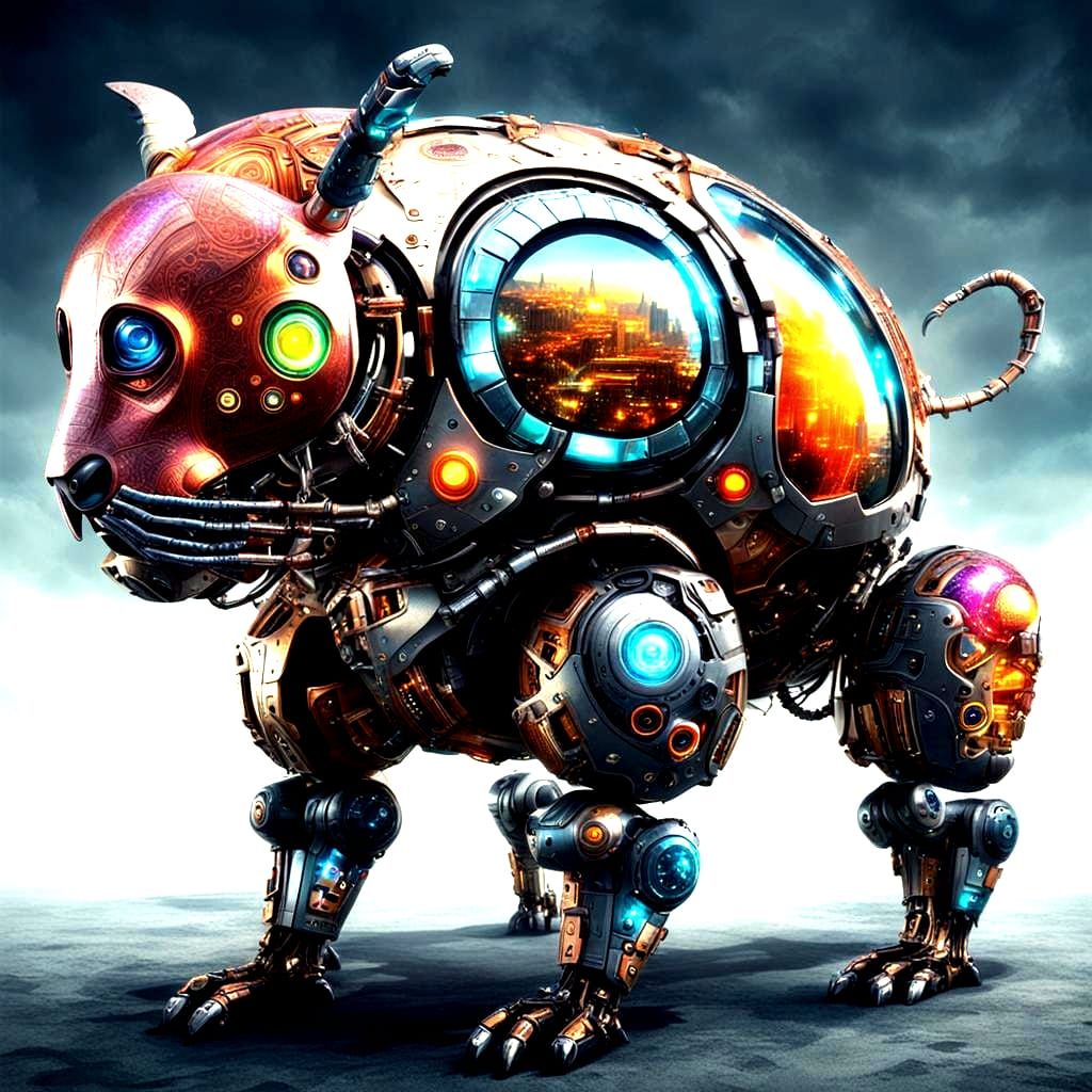 Surreal Cyberpunk Creatures Emerge from Neon Dreams