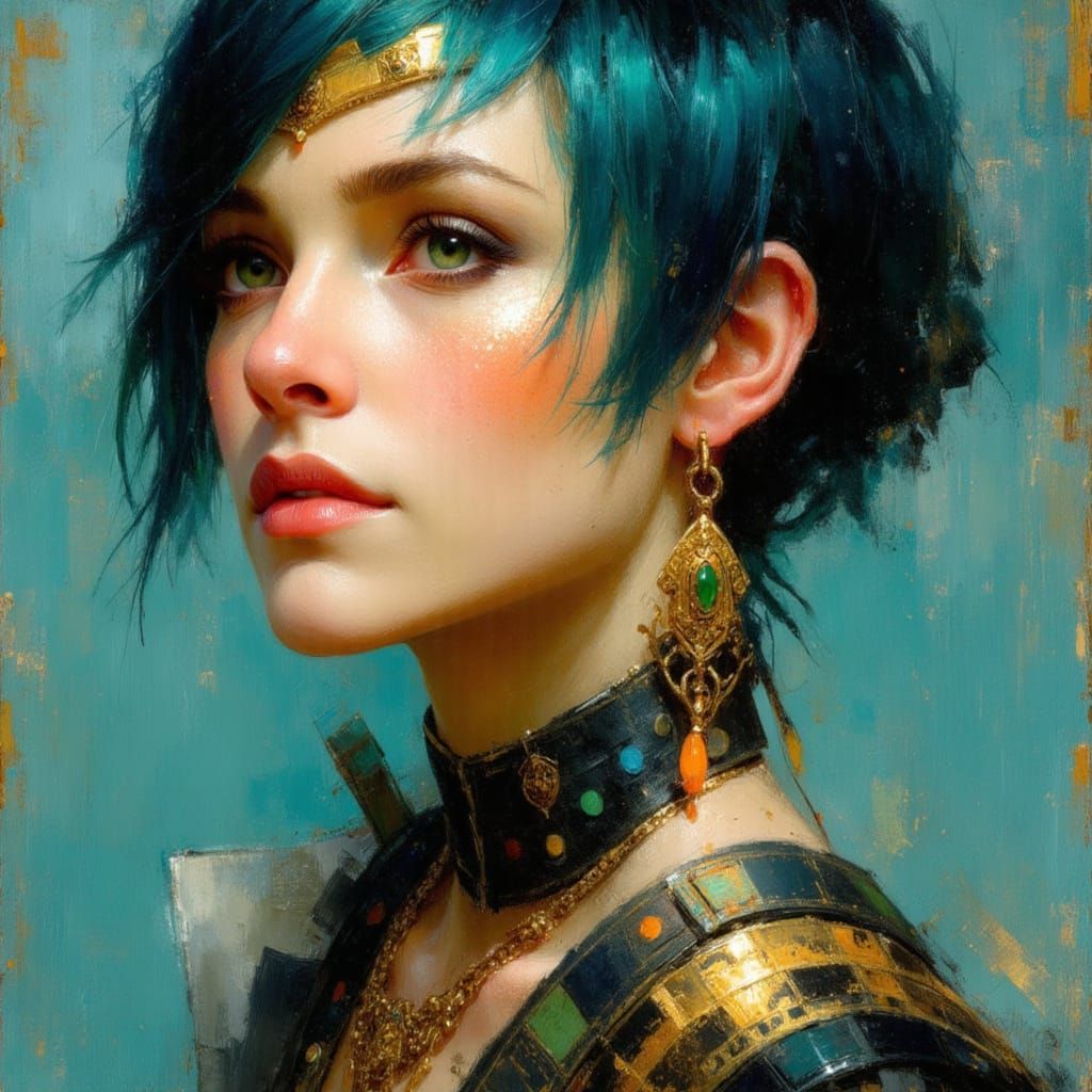 Edgy Punk Portrait with Tattoos and Jewelry