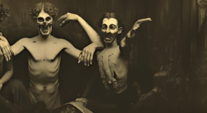 Demonic Family Portrait from Haunted Mansion: 1900s Style
