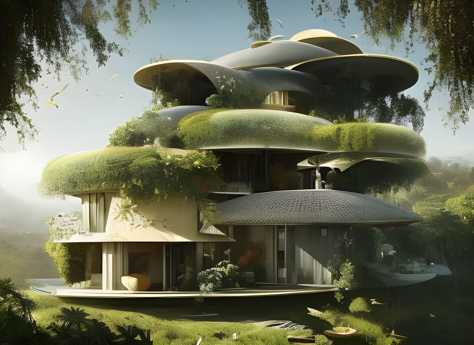 Futuristic House with Weird Architecture and Optical Illusio...