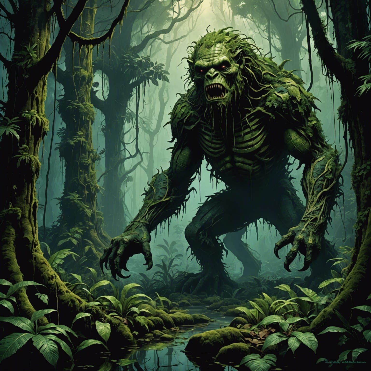 Horror Rainforest in the Style of Gustave Doré