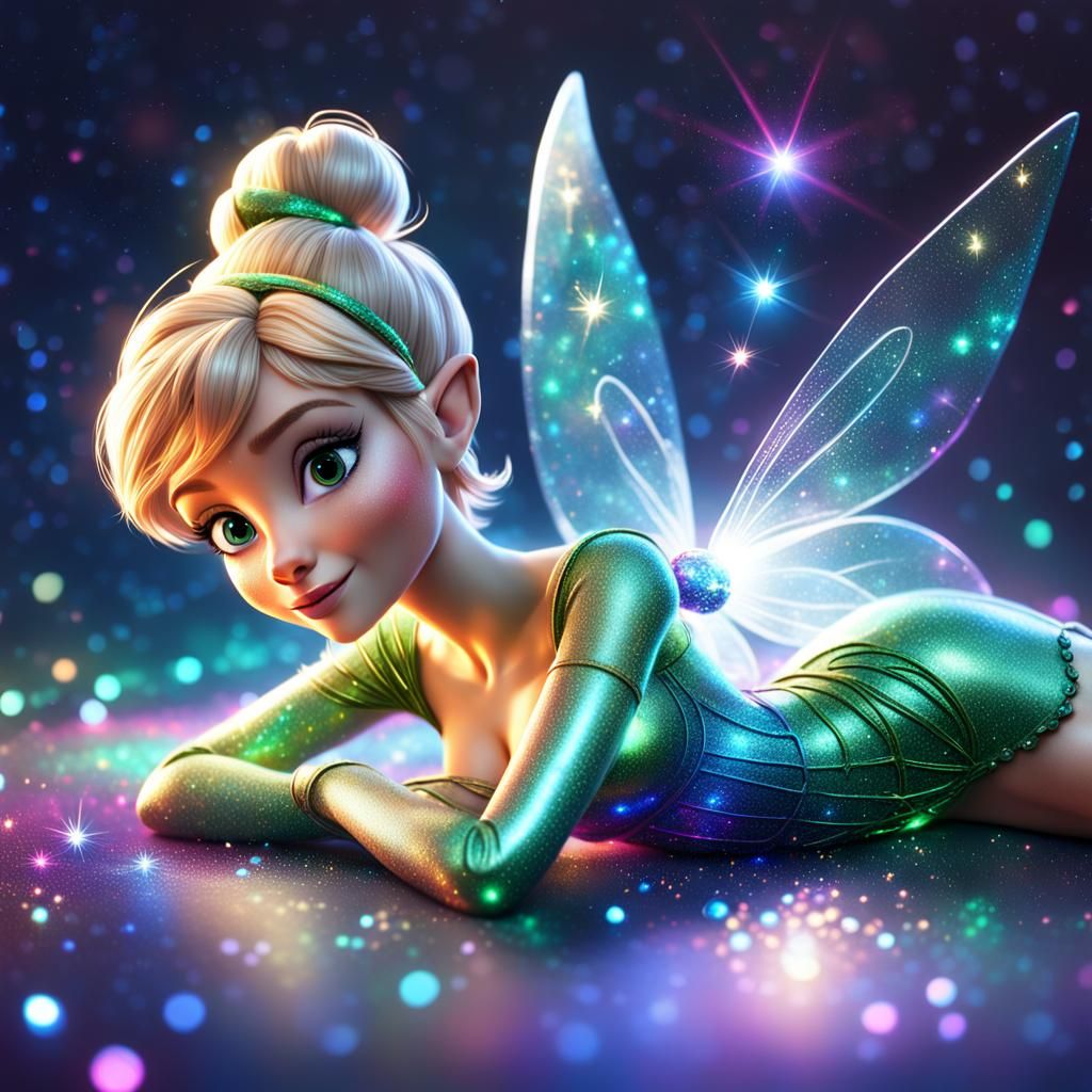 Christmas Fairy in Iridescent Clothes