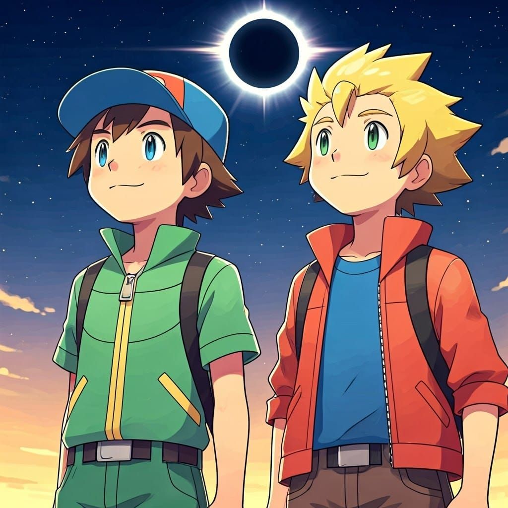 Pokémon Trainers Marvel at Solar Eclipse