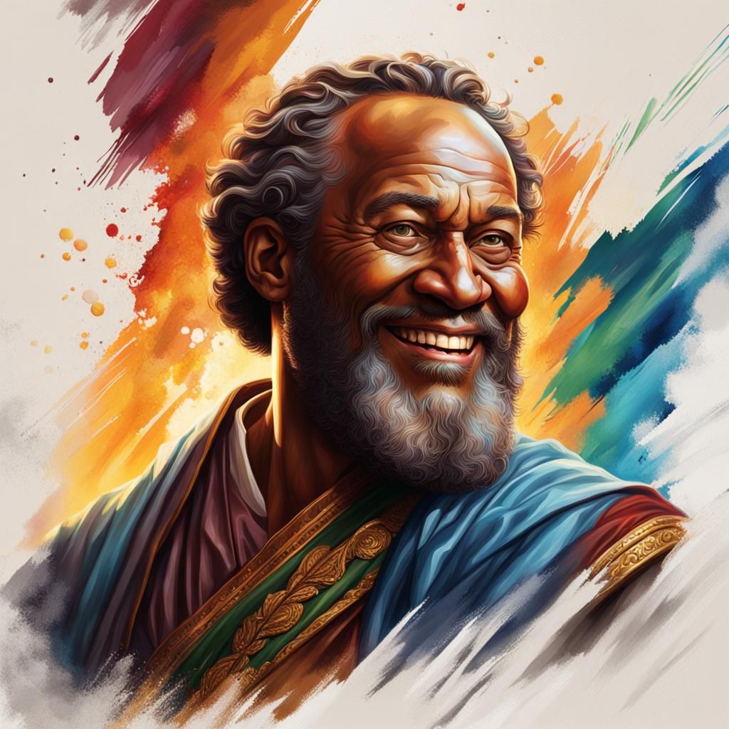 Apostle Thomas Smiling in Hyperrealistic Style